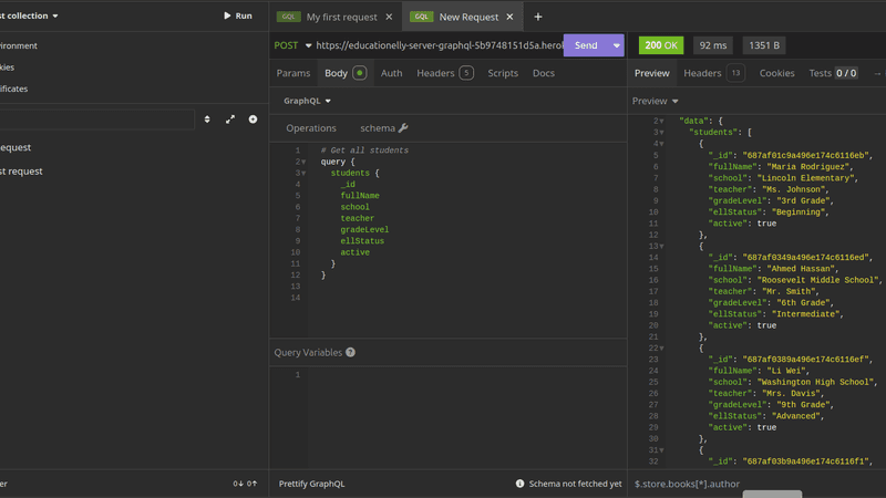 educationELLy (GraphQL version) secondary demonstration video showing additional features